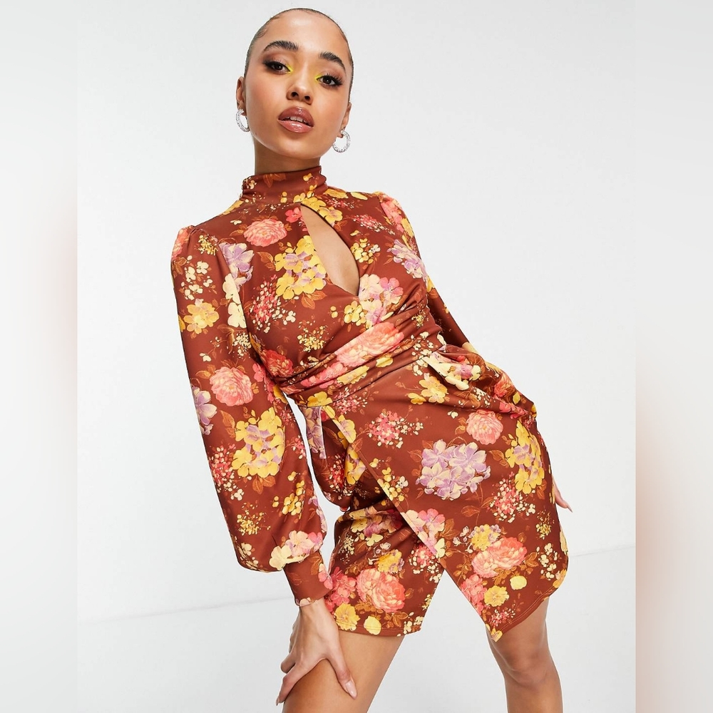 ASOS Floral Print Mini Dress